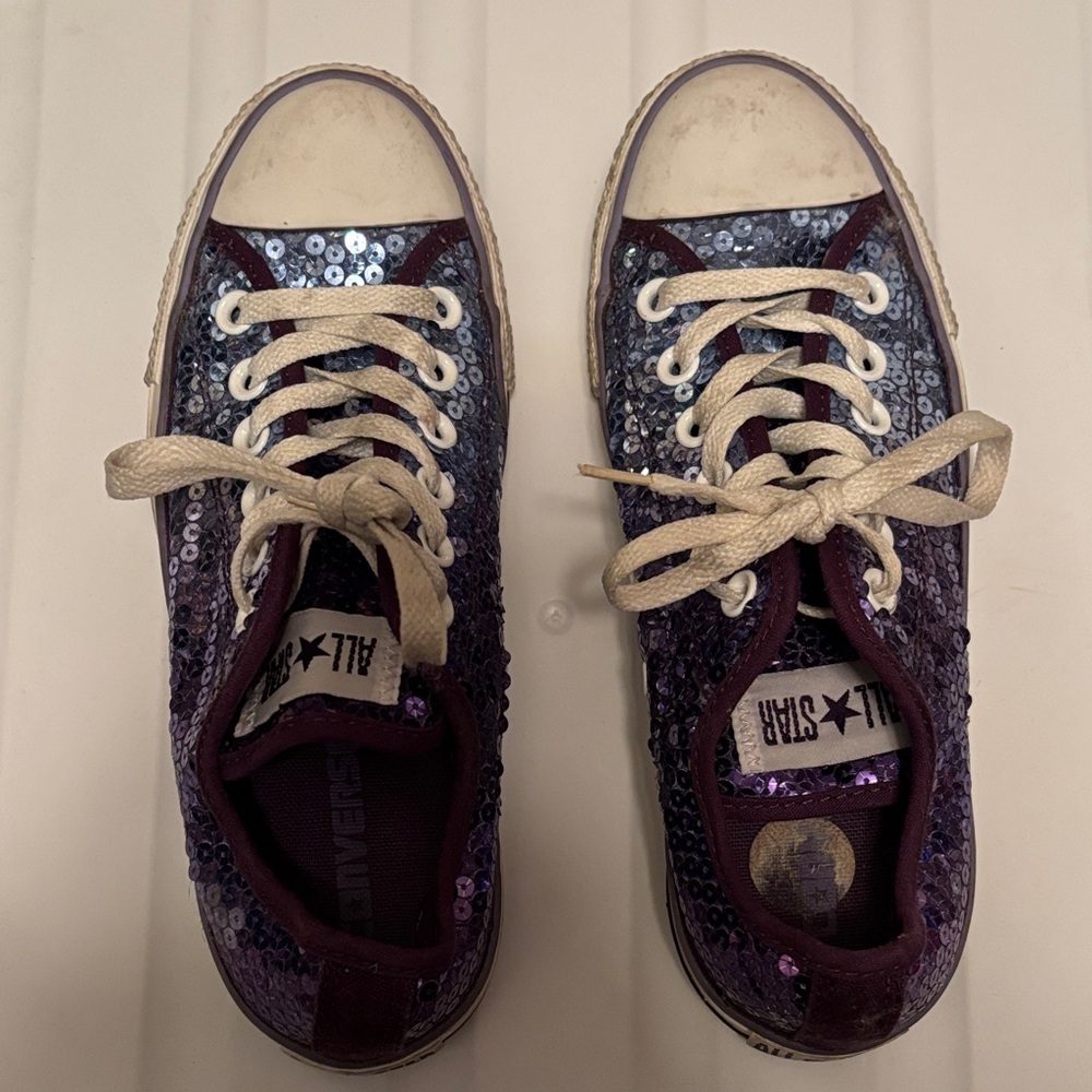 Converse All Star Purple Sequin Sneakers